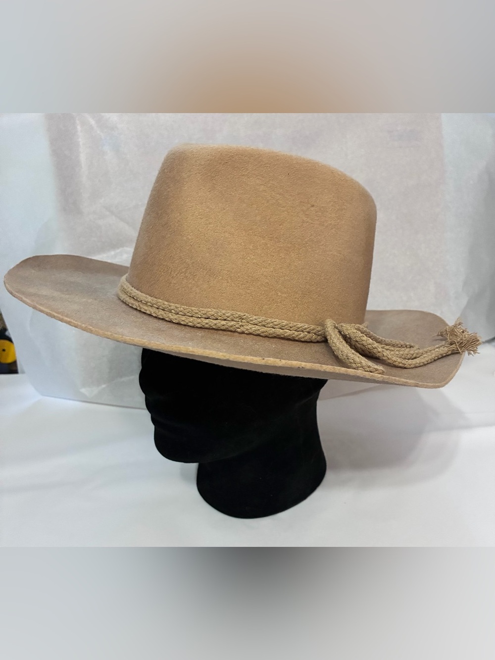 Classic Shyanne wool felt western cowboy flat brim braided trim hat